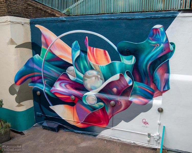 زیباسازی شهر با نقاشی های دیواری - روزی وودز (Rosie Woods)، هنرمند خیابانی در لندن