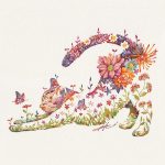 به تصویر کشیدن حیوانات به صورت باغ هایی از گل در نقاشی های آبرنگ هیروکی تاکدا