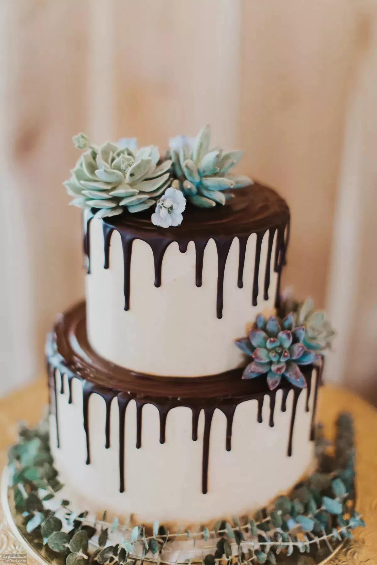 انواع طرح های جذاب برای کیک دو طبقه عروسی