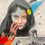 نقاشی سارا رحمانی از وضعیت افغانستان پس از تسلط طالبان